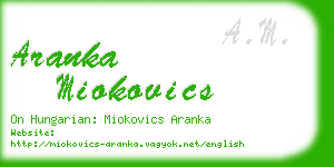 aranka miokovics business card